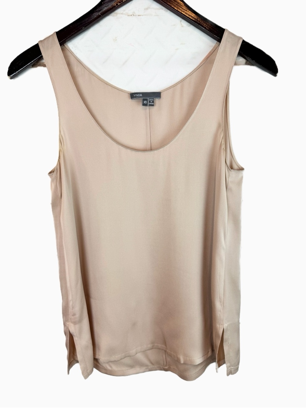 Vince | Tan Silk Tank, XS